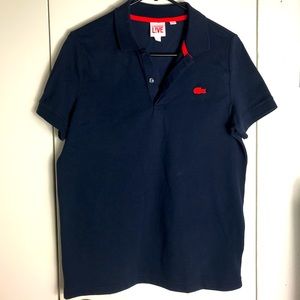 Small Navy Lacoste Polo w/red Crocodile